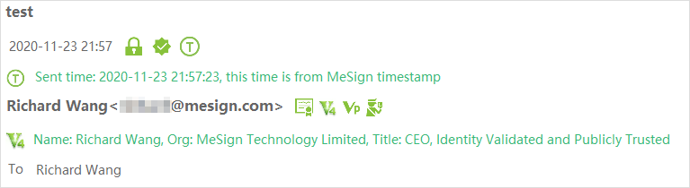 MeSign Technology innovatively provides email timestamping service for MeSign APP