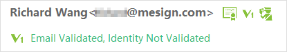V1 Email Validated, Identity Not validated