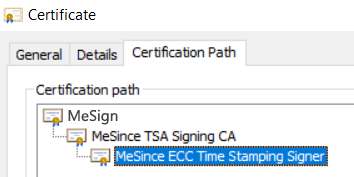 Timestamping certificate