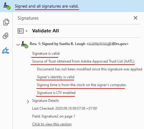 the digital signature is valid even the signing certificate is expired