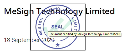 use the organization e-seal in the signed the document